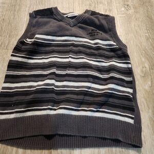 Mexx Boy's Gray and White Striped Sweater Vest